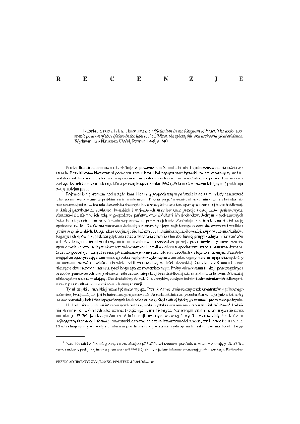  PDF recenzja Izabela Jaruzelska Amos And The Officialdom In The 