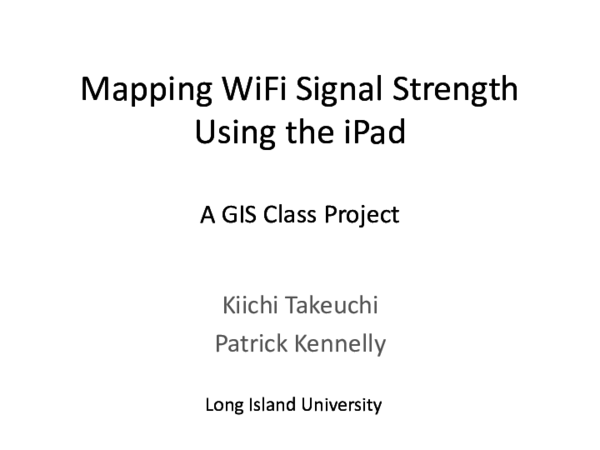 (PPT) Mapping Wifi Signal Strength Using the iPad: A GIS Class Project
