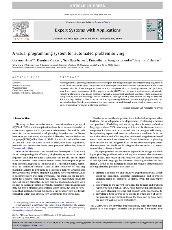 (PDF) A visual programming system for automated problem solving