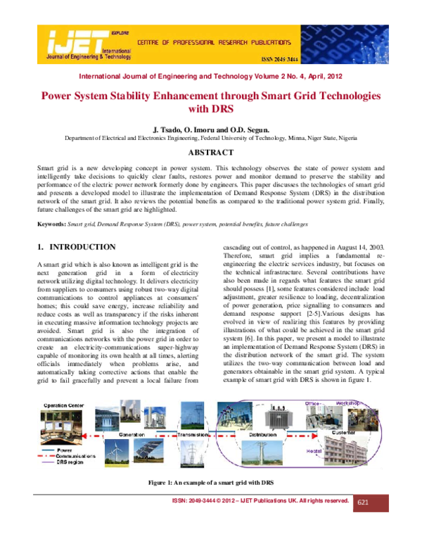 (PDF) Power System Stability Enhancement through Smart Grid ...
