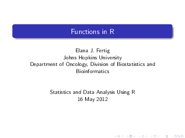 (PDF) Functions in R