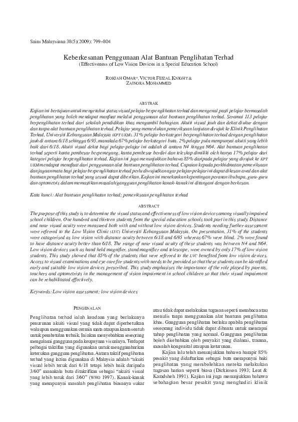 (PDF) Effectiveness of Low Vision Aids among low vision children