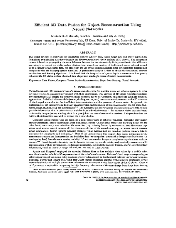 (PDF) Efficient 3 D data fusion for object reconstruction using neural ...
