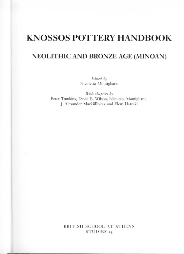 (PDF) Knossos MMIB-IIIA pottery