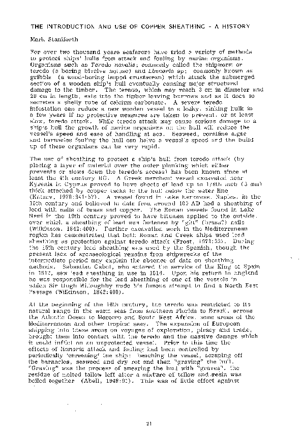 (PDF) The Introduction and Use of Copper Sheathing - A History