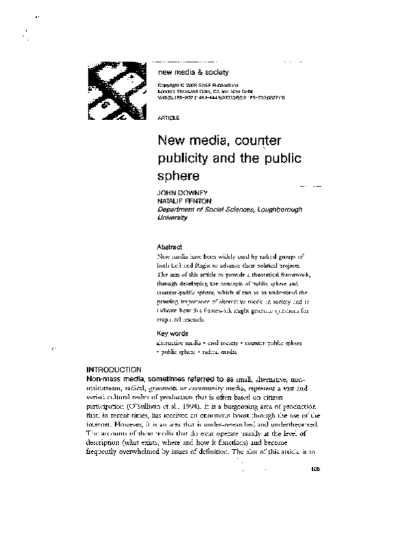 PDF) New media, counter publicity and the public sphere