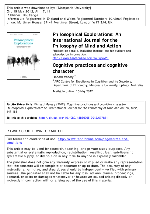 (PDF) Cognitive Practices and Cognitive Character