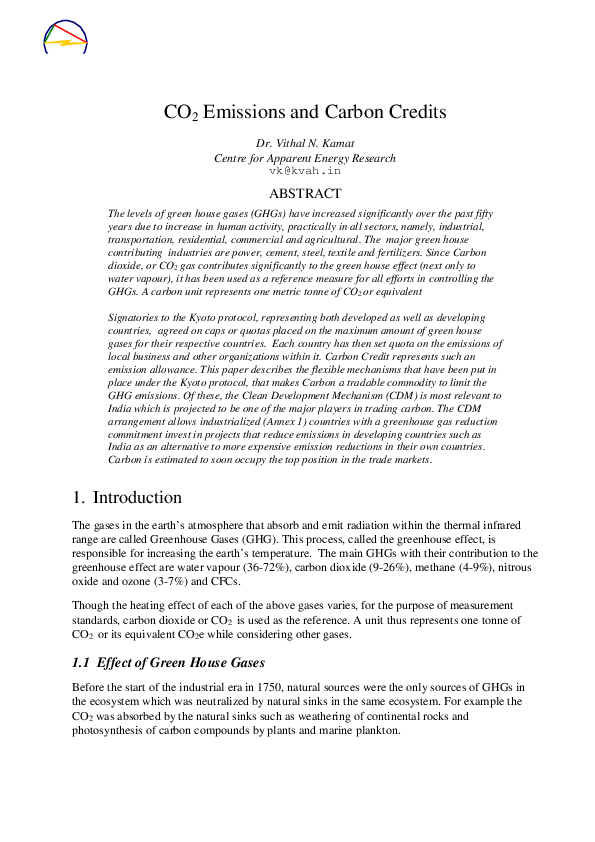 Carbon credits price picture