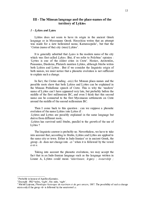 (DOC) Lyktos and the Cretan Prehellenic language (part 2)
