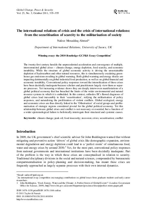 PDF) The International Relations of Crisis and the Crisis of 