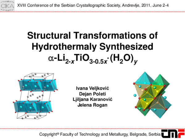 (PPT) Structural Transformations of Hydrothermaly Synthesized alpha-Li2 ...