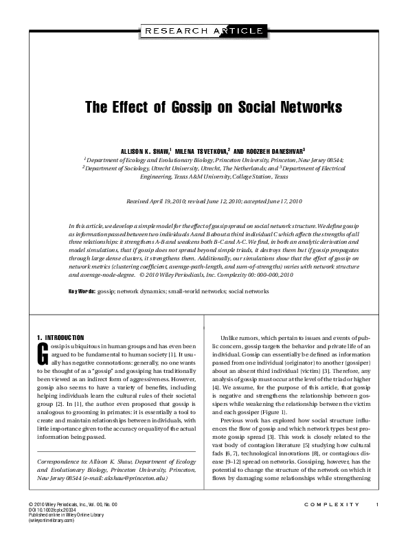 Cause and effect essay about gossip image