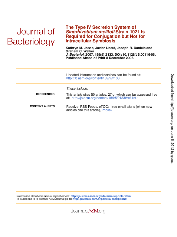 (PDF) The type IV secretion system of Sinorhizobium meliloti strain ...