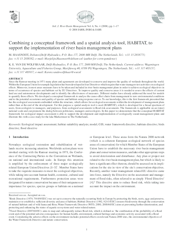 (PDF) Combining a conceptual framework and a spatial analysis tool ...
