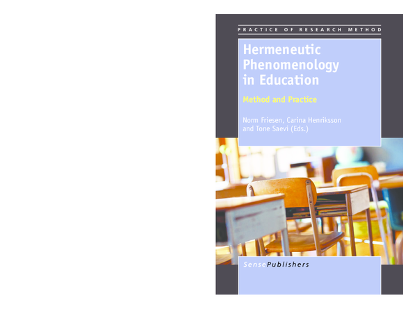 (PDF) Hermeneutic Phenomenology in Education. Method and Practice