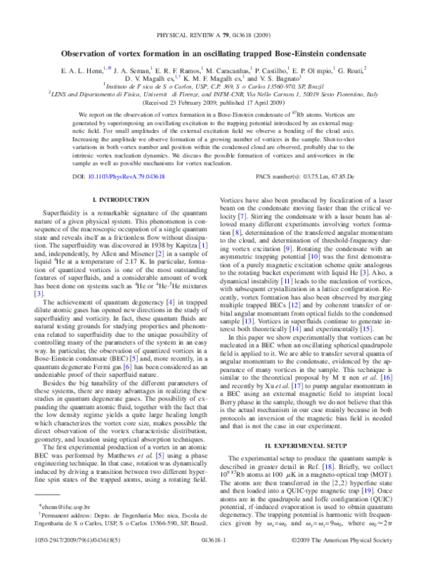 (PDF) Observation of vortex formation in an oscillating trapped Bose ...