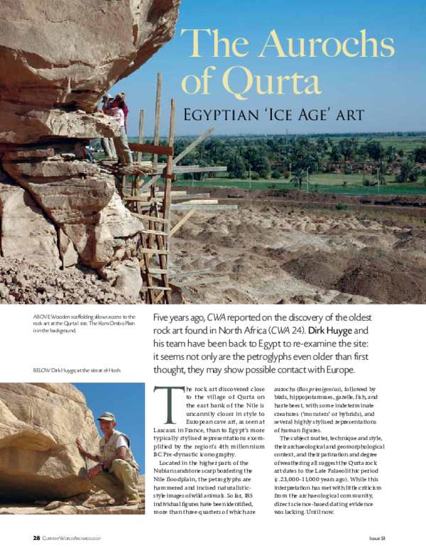 (PDF) The aurochs of Qurta. Egyptian ‘Ice Age’ art Dirk Huyge