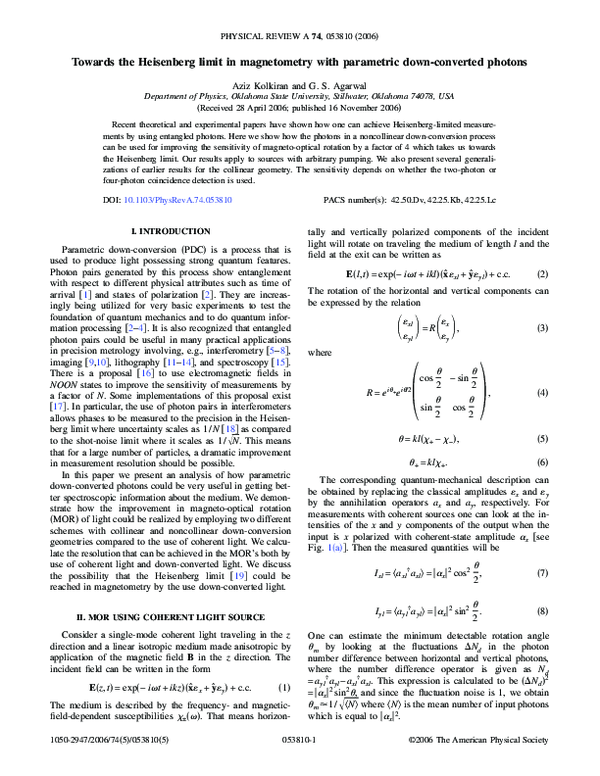 (PDF) Towards the Heisenberg limit in magnetometry with parametric down ...