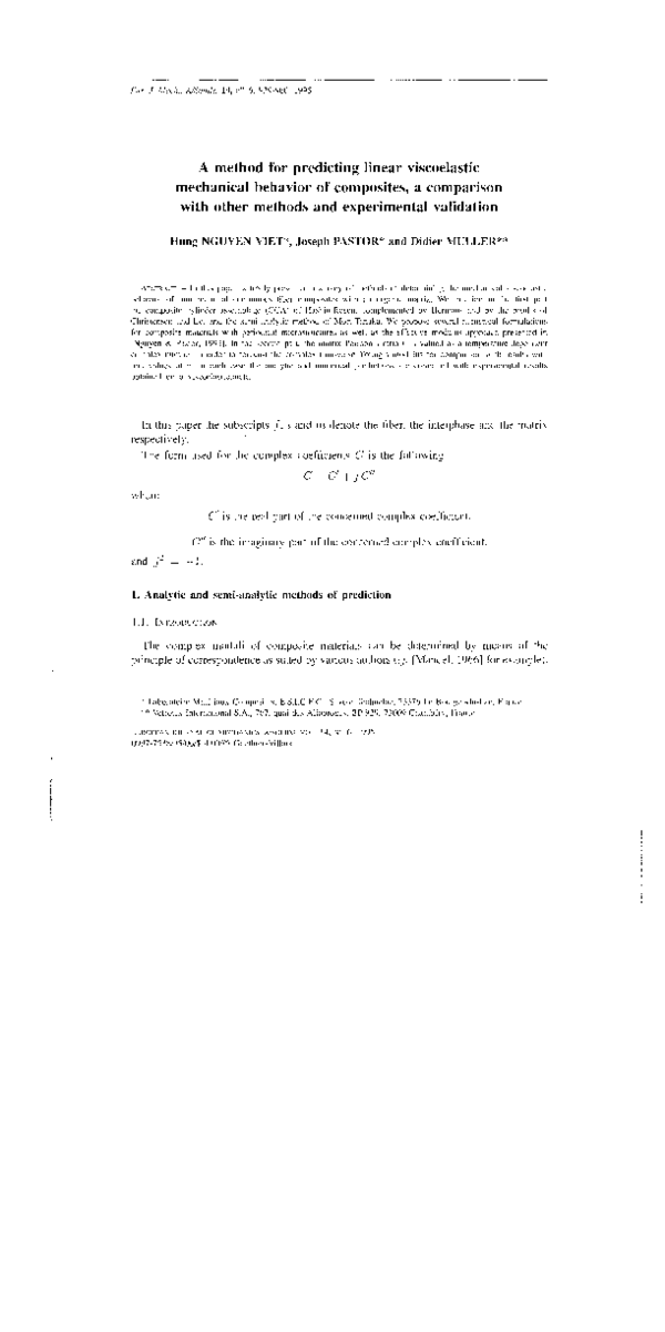 (PDF) A method for predicting linear viscoelastic mechanical behavior ...