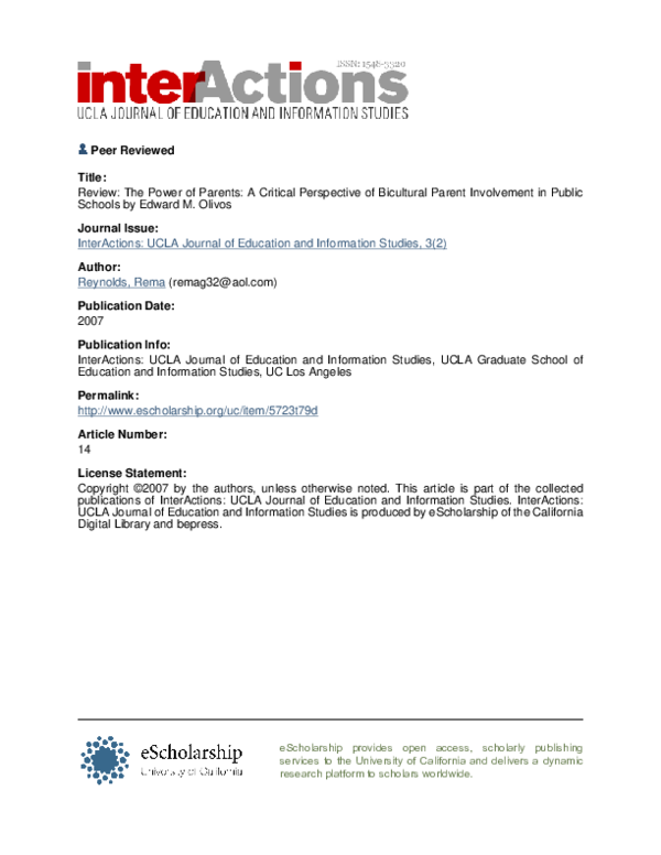 (PDF) Review: The Power of Parents: A Critical Perspective of ...