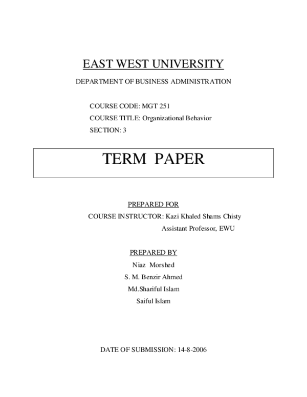 (PDF) Term Paper