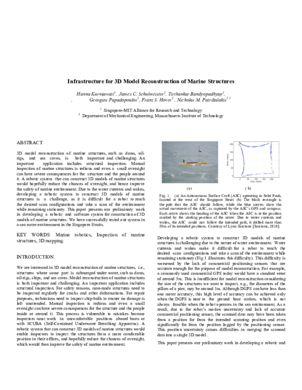 (PDF) Infrastructure for 3D model reconstruction of marine structures
