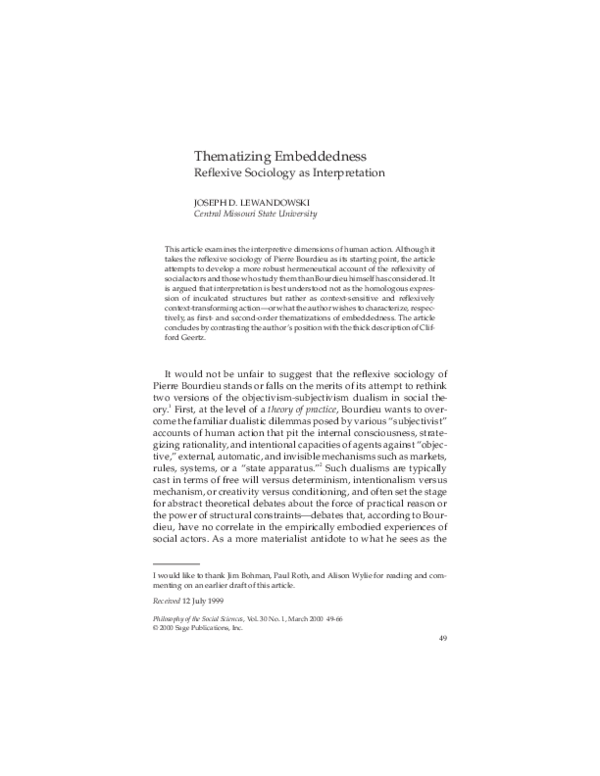 (PDF) 'Thematizing Embeddedness'
