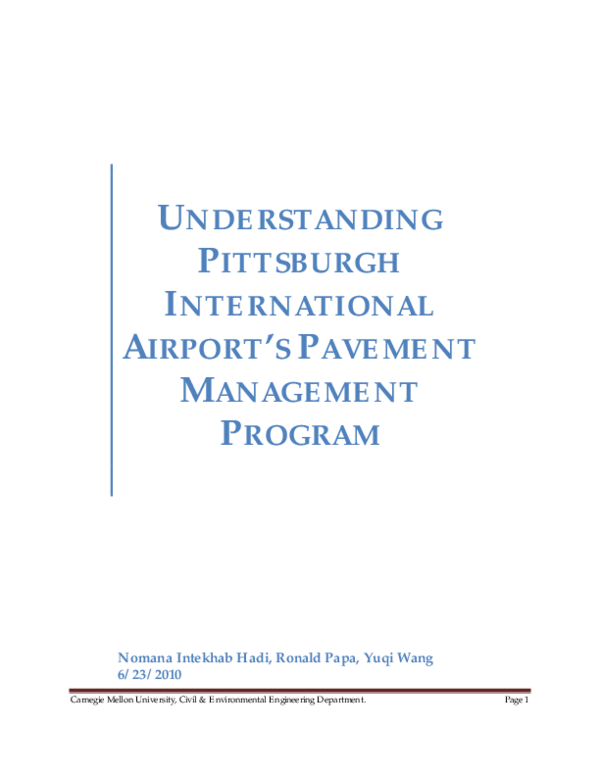 (PDF) Pavement Condition Prediction, Optimistic Cost approaches, and