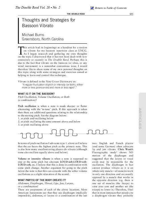 (PDF) Some Thoughts on Bassoon Vibrato Michael Burns Academia.edu