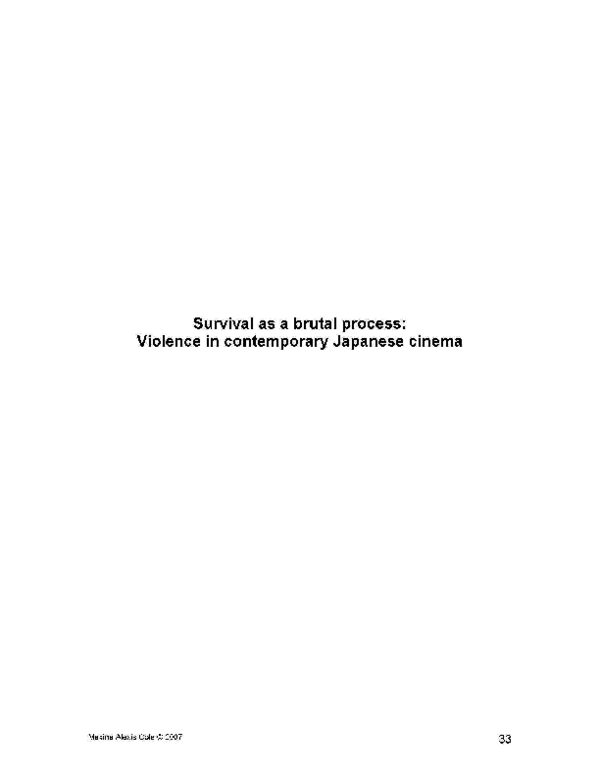 First page of “Survival as a brutal process:  Violence in contemporary Japanese cinema”