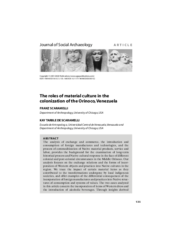 (PDF) The Roles of Material Culture in the Colonization of the Orinoco ...