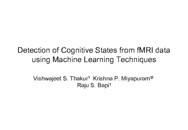 (PPT) Detection of Cognitive States from fMRI data using Machine ...