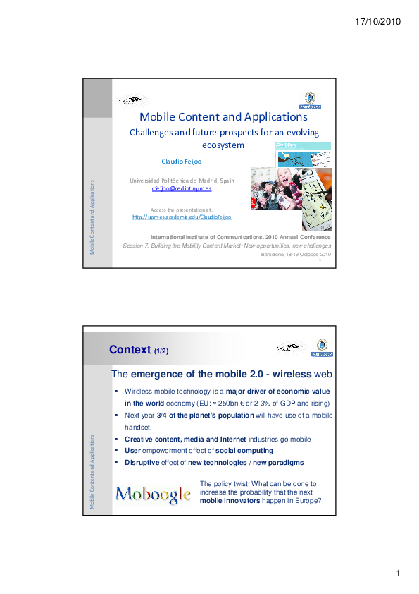 (PDF) Mobile content and applications. Challenges and future prospects ...