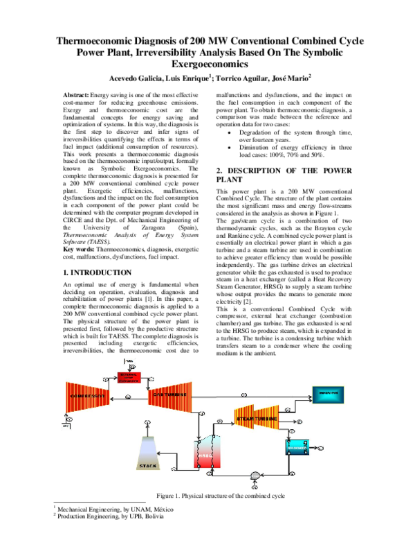 (PDF) Thermoeconomic Diagnosis of 200 MW Conventional Combined Cycle ...