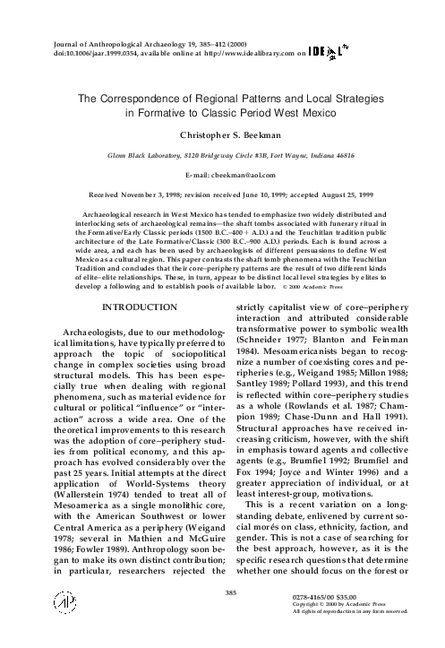 (PDF) The Correspondence of Regional Patterns and Local Strategies In ...