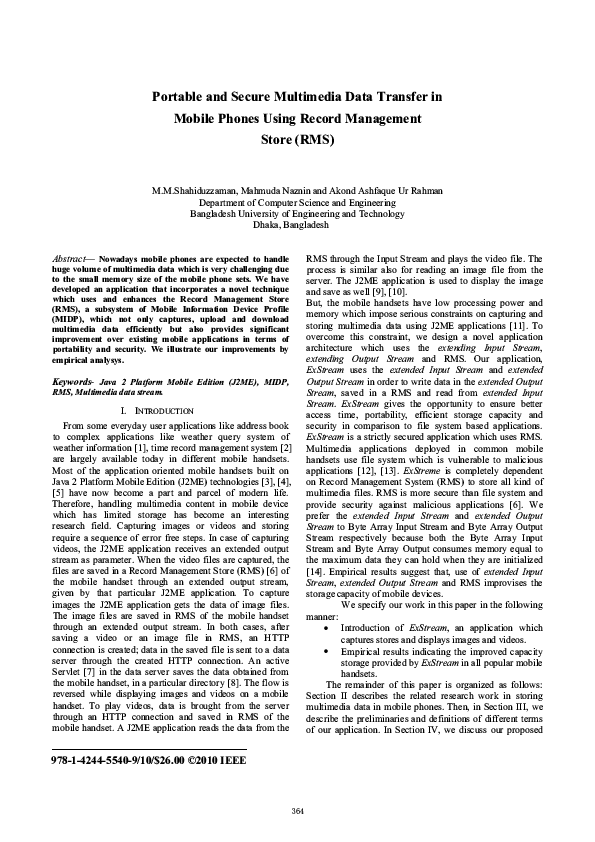(PDF) Portable and Secure Multimedia Data Transfer In Mobile Phones ...