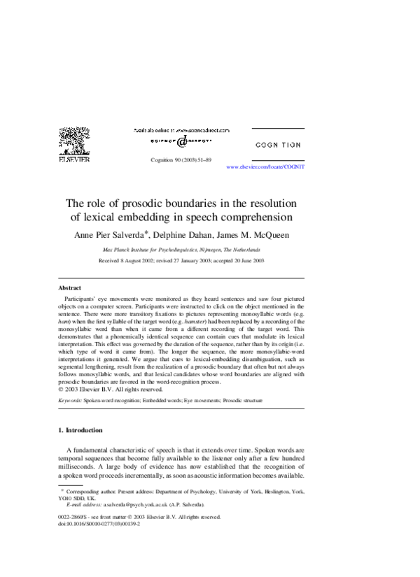 (PDF) The role of prosodic boundaries in the resolution of lexical ...