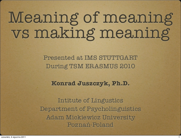 (PDF) Meaning of meaning vs meaning making