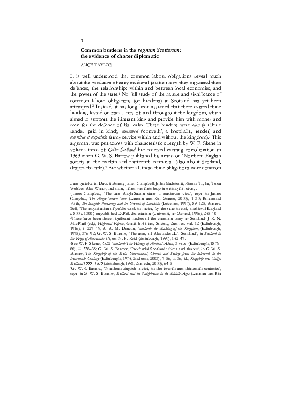 Common Burdens in the Regnum Scottorum