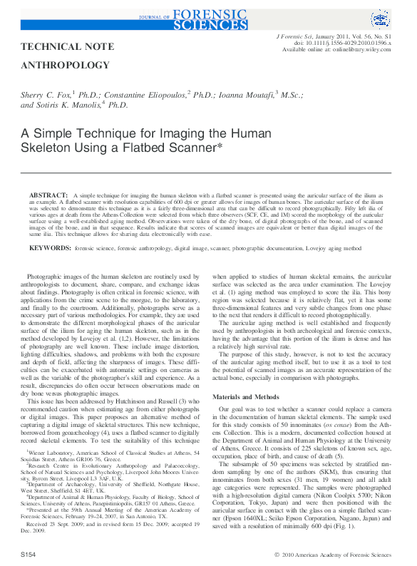 (PDF) A simple technique for imaging the human skeleton using a flatbed ...