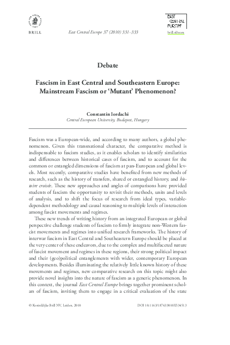 Is there a Post-Soviet Fascism? A Brief Deliberation on the Cross-Cultural and Inter-Epochal Study of Right-Wing Extremism in the Post-Cold War Era