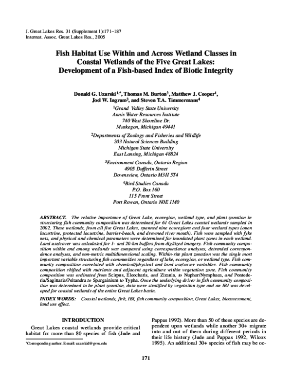 (PDF) Fish habitat use within and across wetland classes in coastal ...