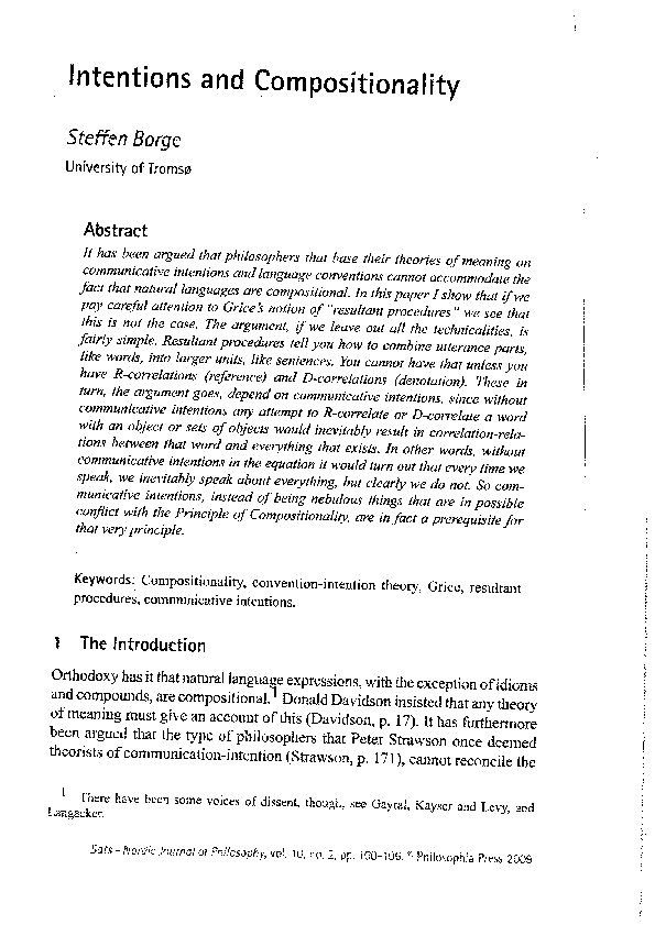 (PDF) Intentions and Compositionality