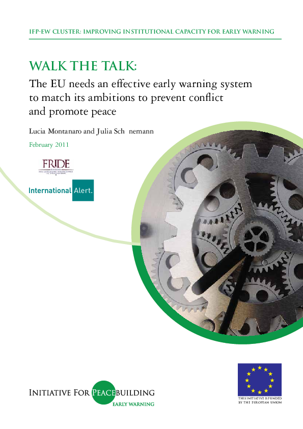 (PDF) WALK THE TALK EU early warning Lucia Montanaro Academia.edu