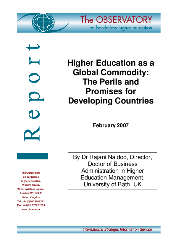 (PDF) Higher education as a global commodity: The perils and promises ...