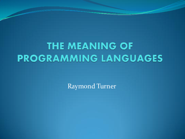 (PDF) THE MEANING OF PROGRAMMING LANGUAGES image.