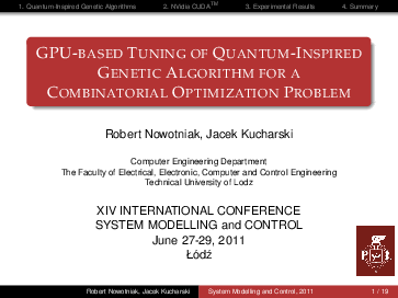 (PDF) GPU-based Tuning of Quantum-Inspired Genetic Algorithm for a ...