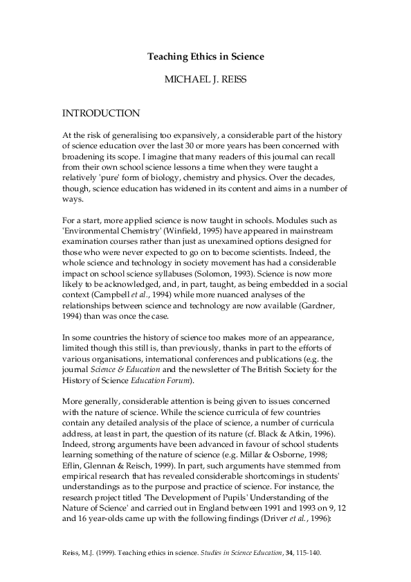 Ethics in scientific research essay picture