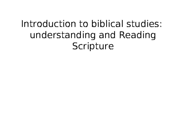 (PPT) Reading Scripture