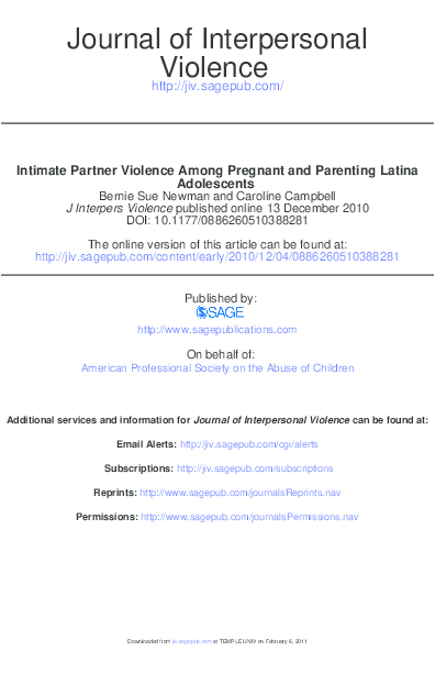 (PDF) Intimate Partner Violence among Pregnant and Parenting Latina ...